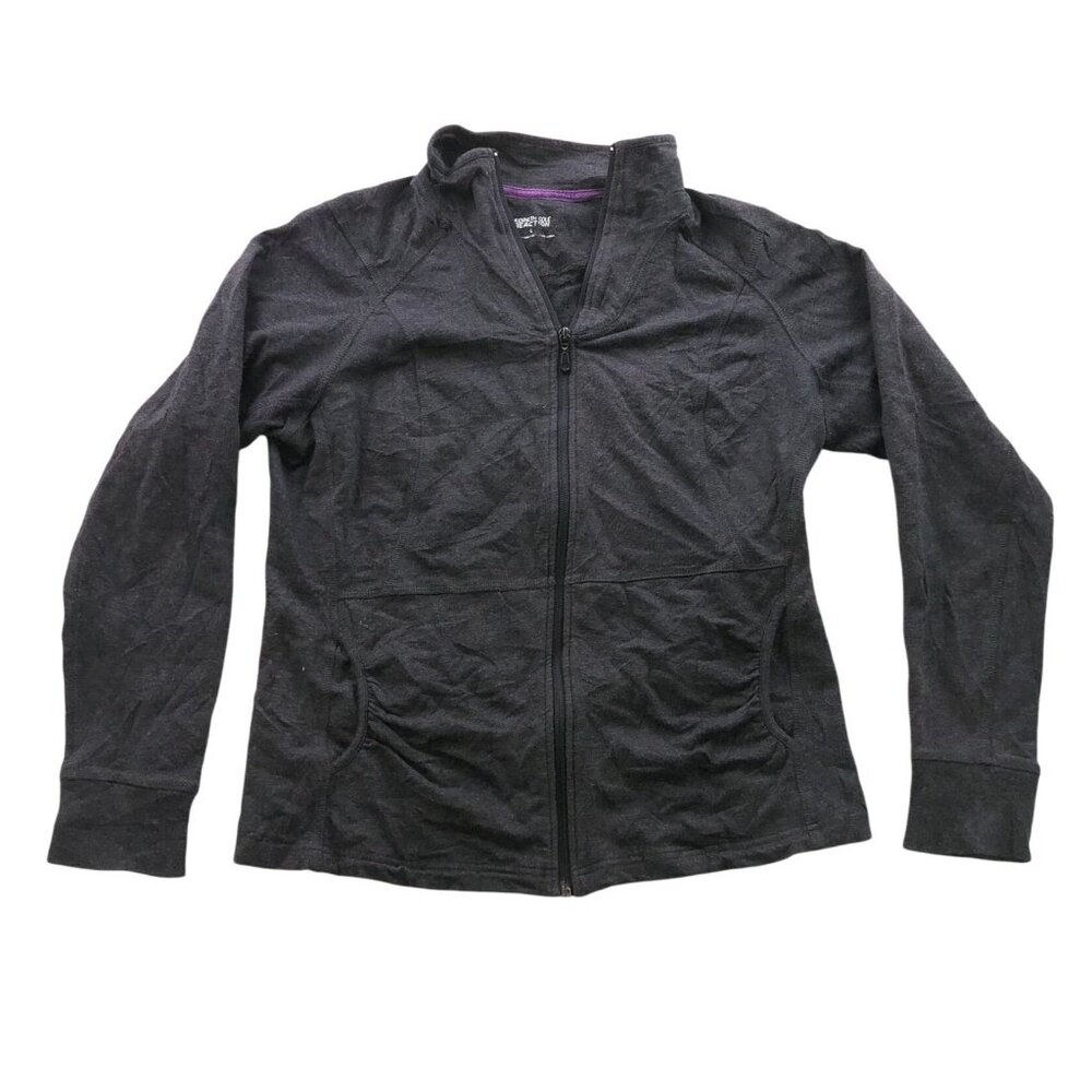 Kenneth Cole Reaction Womens Athletic Jacket Large Full Zip Black Activewear